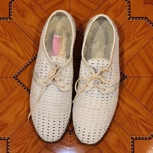 Women's Woven White Shoes Size